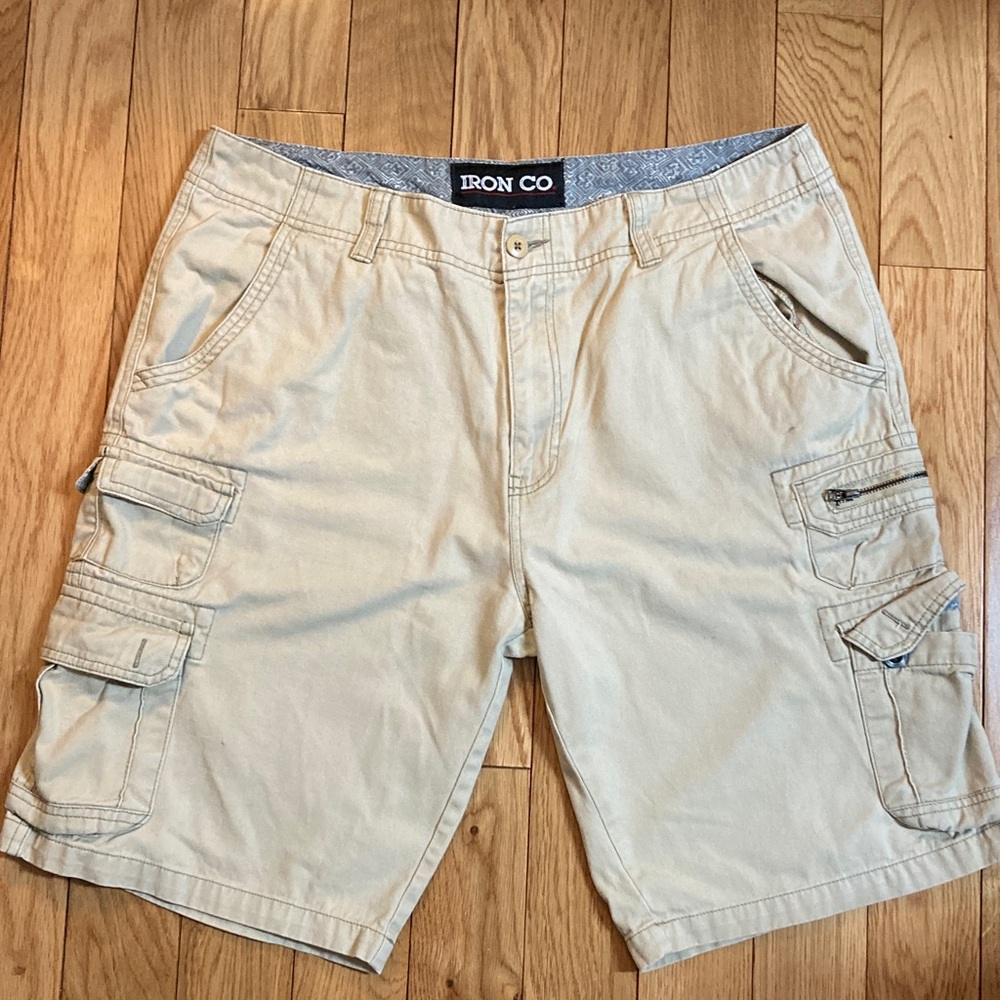 Iron Co Beige Cargo Shorts